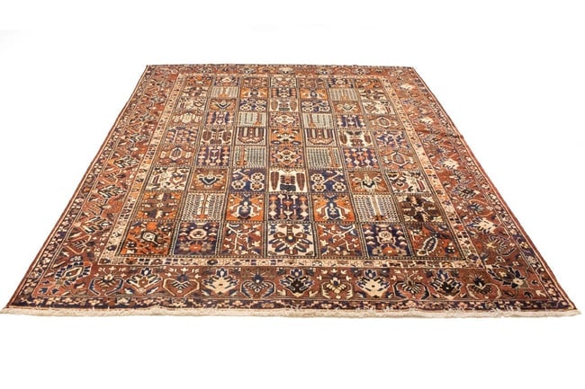 Vintage Brown Floral 10X13 Bakhtiari Persian Rug - 3