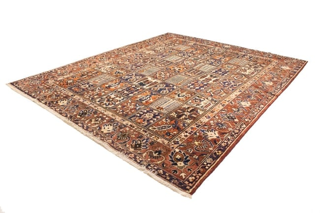 Vintage Brown Floral 10X13 Bakhtiari Persian Rug - 4