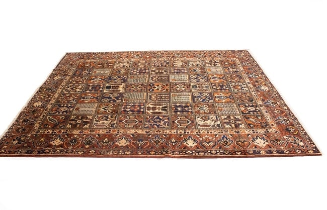 Vintage Brown Floral 10X13 Bakhtiari Persian Rug - 5