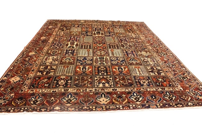 Vintage Brown Floral 10X13 Bakhtiari Persian Rug - 7