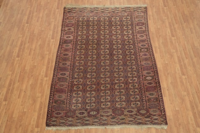 Pre-1900 Antique Turkoman Persian Wool Area Rug 7x10 - 2
