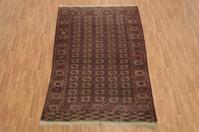 Pre-1900 Antique Turkoman Persian Wool Area Rug 7x10 - 4