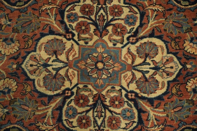 Pre-1900 Antique Vegetable Dye Kashan Dabir Persian Area Rug 9x11 - 7