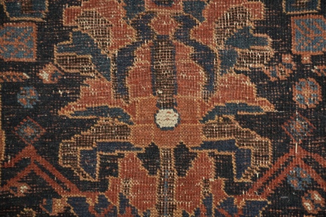 Pre-1900 Vegetable Dye Antique Afshar Persian Wool Rug 4x4 Blue - 7