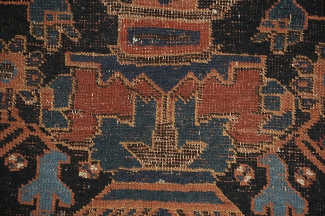 Pre-1900 Vegetable Dye Antique Afshar Persian Wool Rug 4x4 Blue - 8