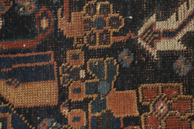 Pre-1900 Vegetable Dye Antique Afshar Persian Wool Rug 4x4 Blue - 9