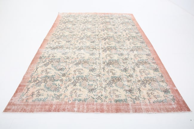 7'3'' x 10'5'' Handmade Vintage Wool Rug - 5074 - 2