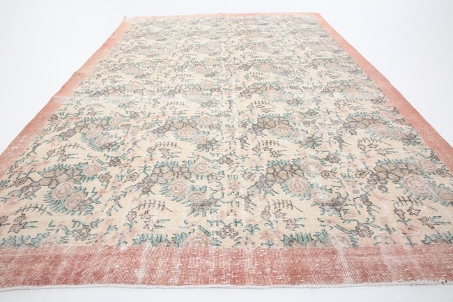 7'3'' x 10'5'' Handmade Vintage Wool Rug - 5074 - 3