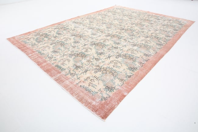 7'3'' x 10'5'' Handmade Vintage Wool Rug - 5074 - 5
