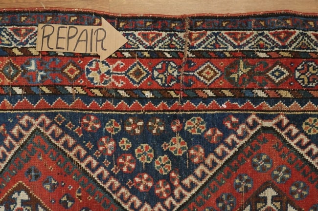 Blue Antique Qashqai Persian Wool Rug 5x7 - 16