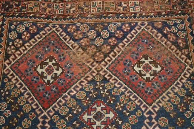 Blue Antique Qashqai Persian Wool Rug 5x7 - 7