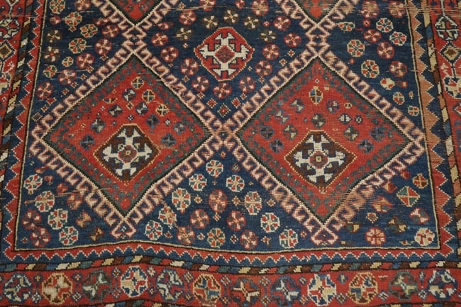 Blue Antique Qashqai Persian Wool Rug 5x7 - 9