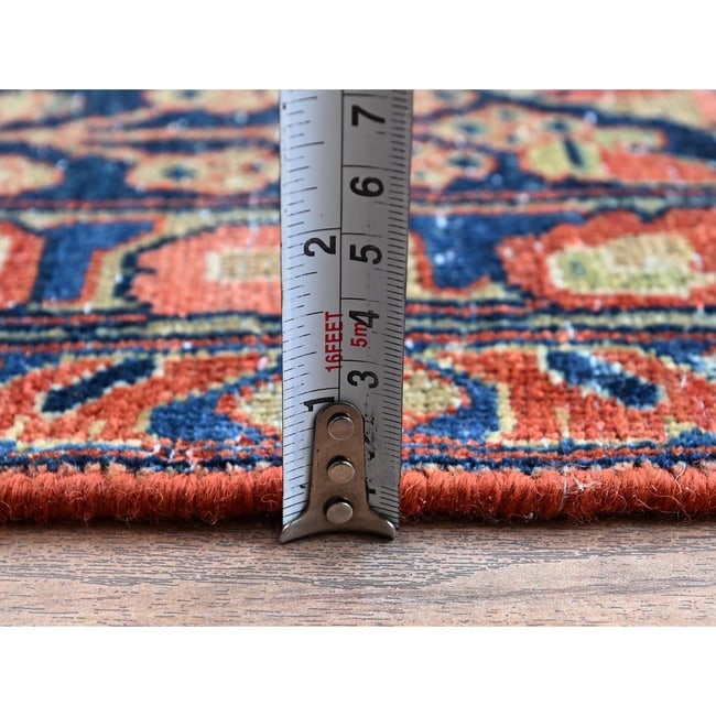 Salmon Red Antique Persian Sarouk Hand Knotted Pure Wool Oriental Rug - 10