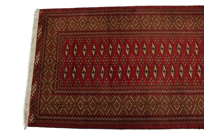 Vintage Red Tribal 3'4X12'6 Turkoman Persian Runner Rug - 10