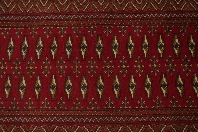Vintage Red Tribal 3'4X12'6 Turkoman Persian Runner Rug - 6
