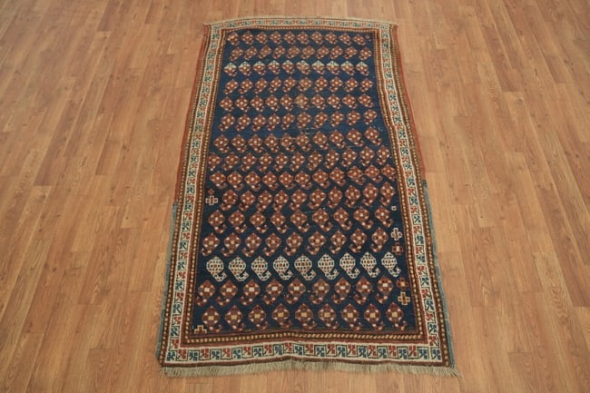 Antique Kazak Oriental Wool Tribal Rug 3x6 - 2