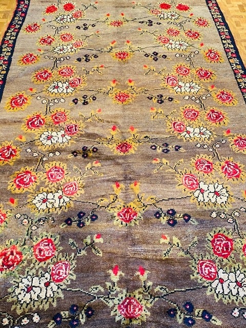 Antique Decorative Turkish floral design camel hair rug-4661 - 2