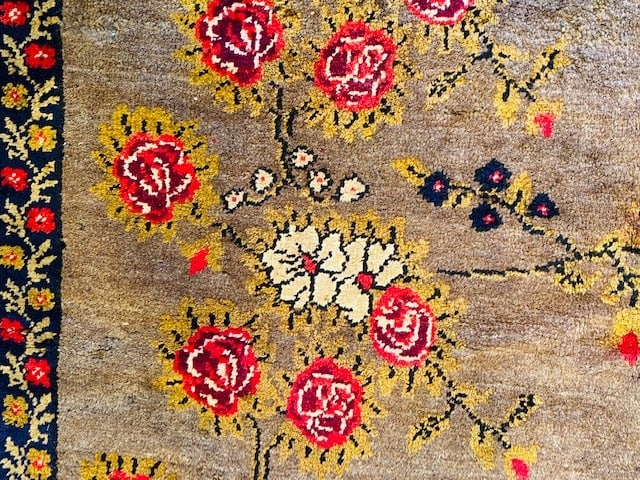 Antique Decorative Turkish floral design camel hair rug-4661 - 3