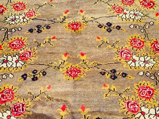 Antique Decorative Turkish floral design camel hair rug-4661 - 5