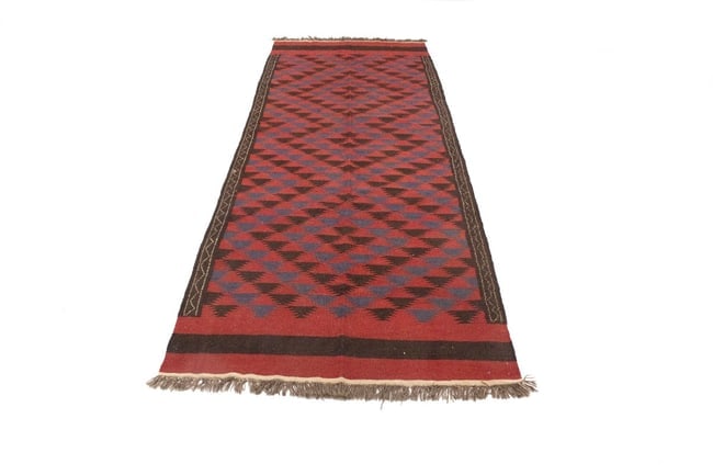 Vintage Tribal Red 4'7X12'6 Kilim Persian Runner Rug - 3