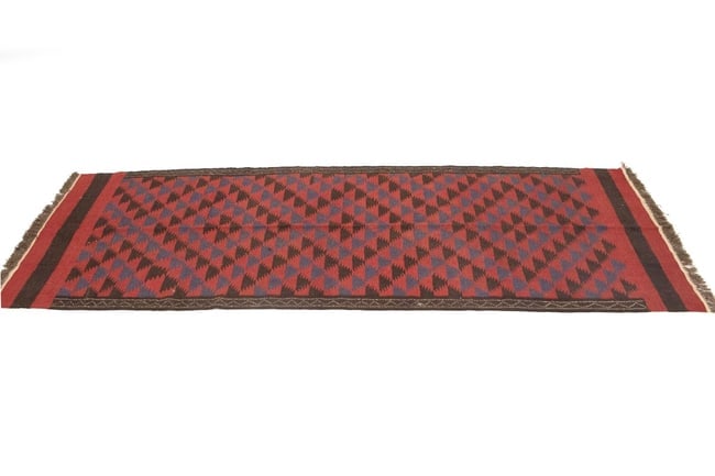 Vintage Tribal Red 4'7X12'6 Kilim Persian Runner Rug - 5