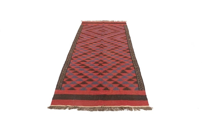Vintage Tribal Red 4'7X12'6 Kilim Persian Runner Rug - 6
