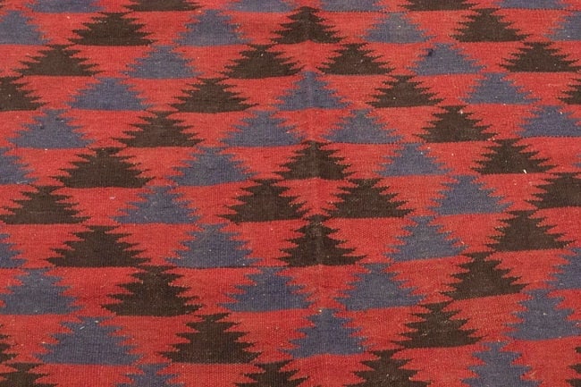 Vintage Tribal Red 4'7X12'6 Kilim Persian Runner Rug - 8