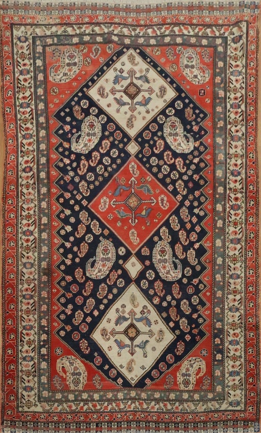 Pre-1900 Antique Afshar Persian Wool Rug 4x7: Title:Pre-1900 Antique Afshar Persian Wool Rug 4x7 Description:A Beautiful Genuine Iran ( Persia ) Afshar rug is Hand Knotted by skillful weavers in Iran ( Persia ) with