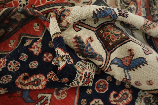 Pre-1900 Antique Afshar Persian Wool Rug 4x7 - 20