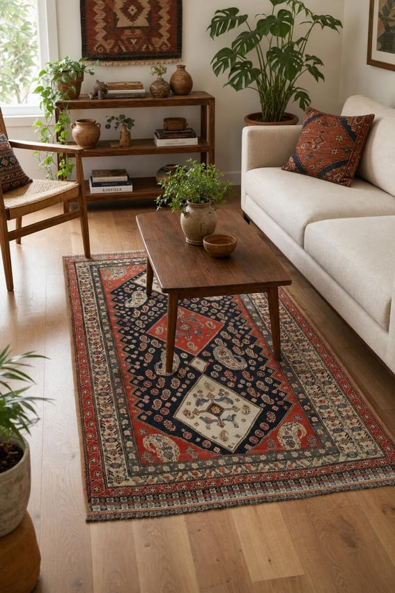 Pre-1900 Antique Afshar Persian Wool Rug 4x7 - 2