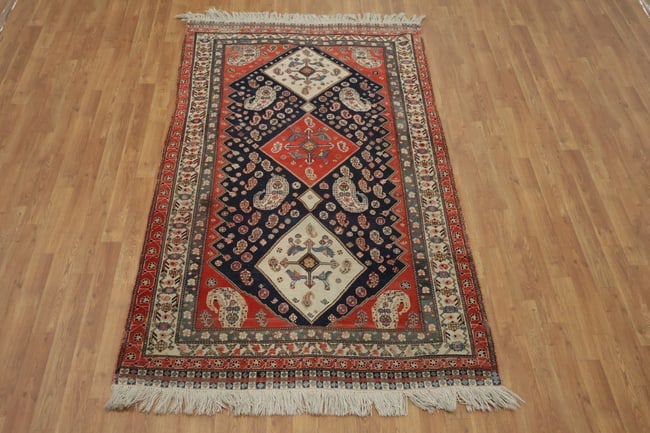 Pre-1900 Antique Afshar Persian Wool Rug 4x7 - 3