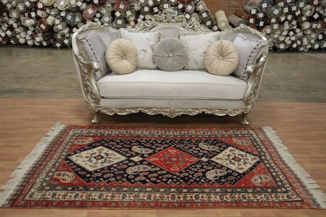 Pre-1900 Antique Afshar Persian Wool Rug 4x7 - 4