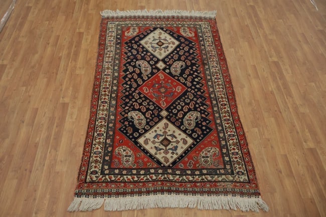 Pre-1900 Antique Afshar Persian Wool Rug 4x7 - 5