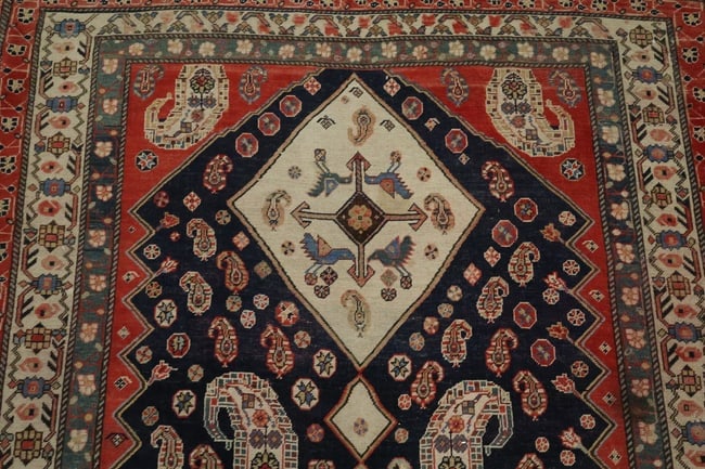 Pre-1900 Antique Afshar Persian Wool Rug 4x7 - 9