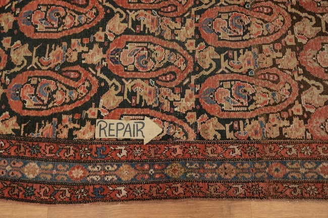 Pre-1900 Antique Malayer Persian Tribal Wool Rug 3x13 - 15