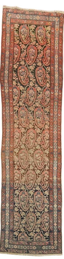 Pre-1900 Antique Malayer Persian Tribal Wool Rug 3x13 (1 of 20)