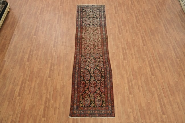 Pre-1900 Antique Malayer Persian Tribal Wool Rug 3x13 - 5