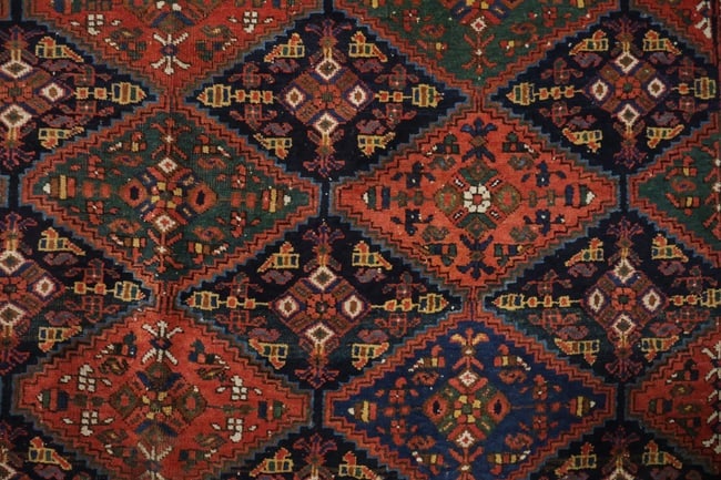 Antique Wool Geometric All Over Afshar Persian Rug 5x6 - 10