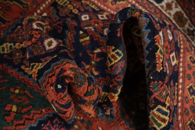 Antique Wool Geometric All Over Afshar Persian Rug 5x6 - 18