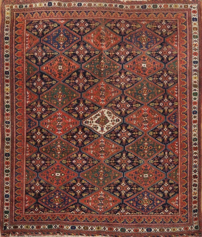 Antique Wool Geometric All Over Afshar Persian Rug 5x6 (1 of 19)