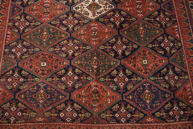 Antique Wool Geometric All Over Afshar Persian Rug 5x6 - 7