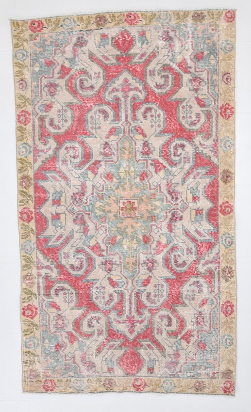 4'0'' x 7'1'' Vintage Wool Runner Rug - 6912 (1 of 20)