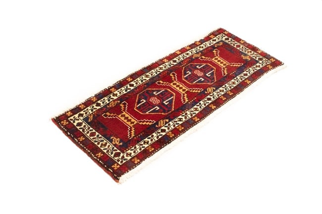 Vintage Red Geometric 2X4 Heriz Persian Rug - 4