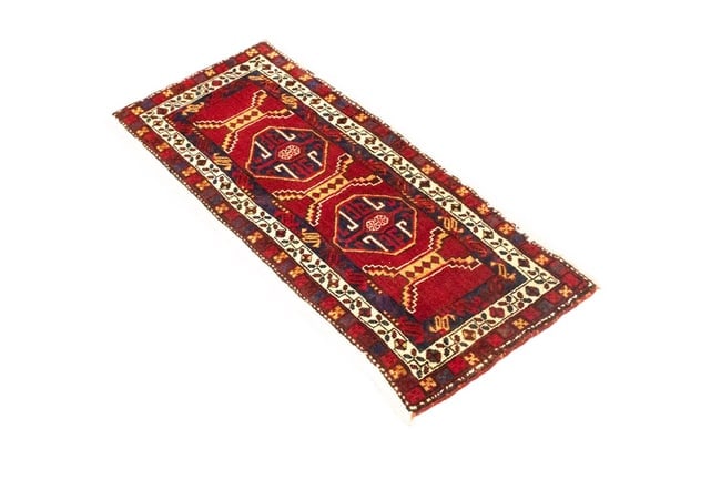 Vintage Red Geometric 2X4 Heriz Persian Rug - 6