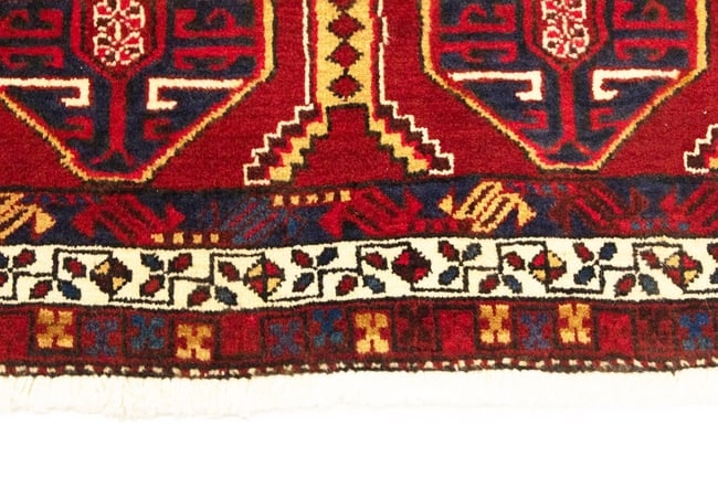 Vintage Red Geometric 2X4 Heriz Persian Rug - 9