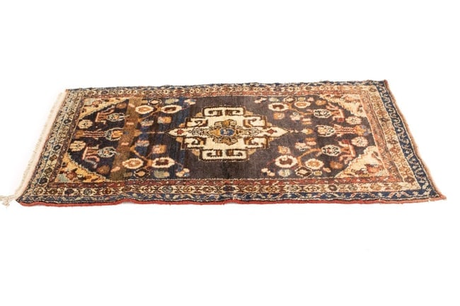 Vintage Floral Tribal 3X6 Hamedan Persian Rug - 5