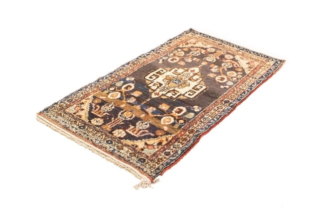 Vintage Floral Tribal 3X6 Hamedan Persian Rug - 6