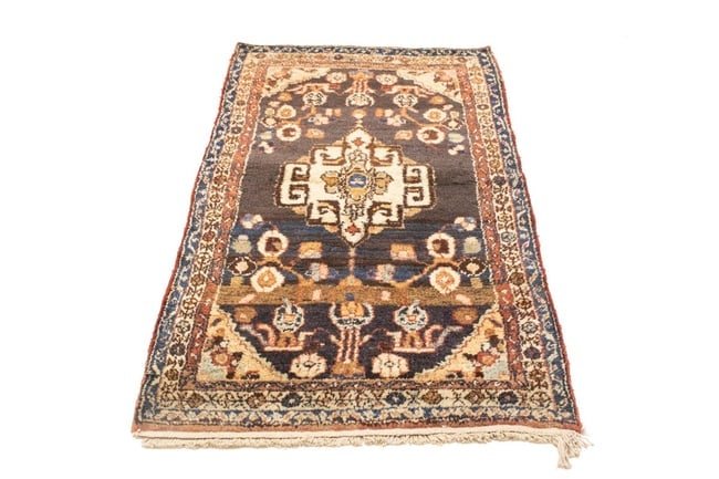 Vintage Floral Tribal 3X6 Hamedan Persian Rug - 7