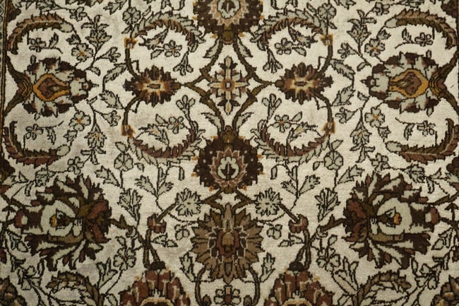 Silk & Wool Vintage Antique Tabriz Persian Rug 4x7 - 11