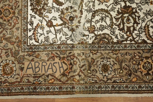 Silk & Wool Vintage Antique Tabriz Persian Rug 4x7 - 16
